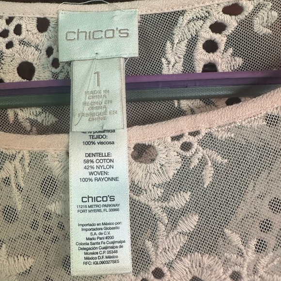 Chico's Cream Lace Top - Picture 3 of 4